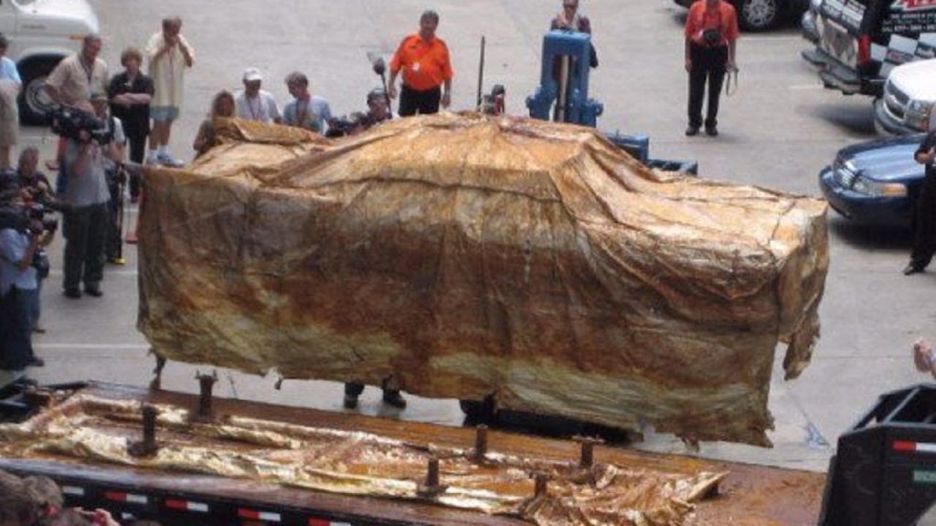 This new car was underground for 50 years, then they removed the cover and revealed it